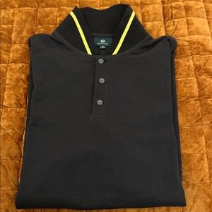 Ag Adriano Goldschmied Black Polo with Yellow Trim NWOT